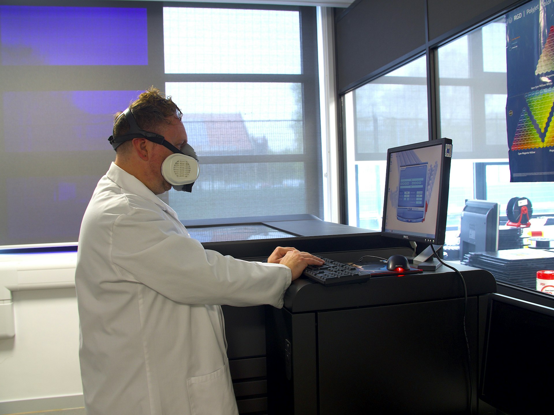 A scientist at his computer
